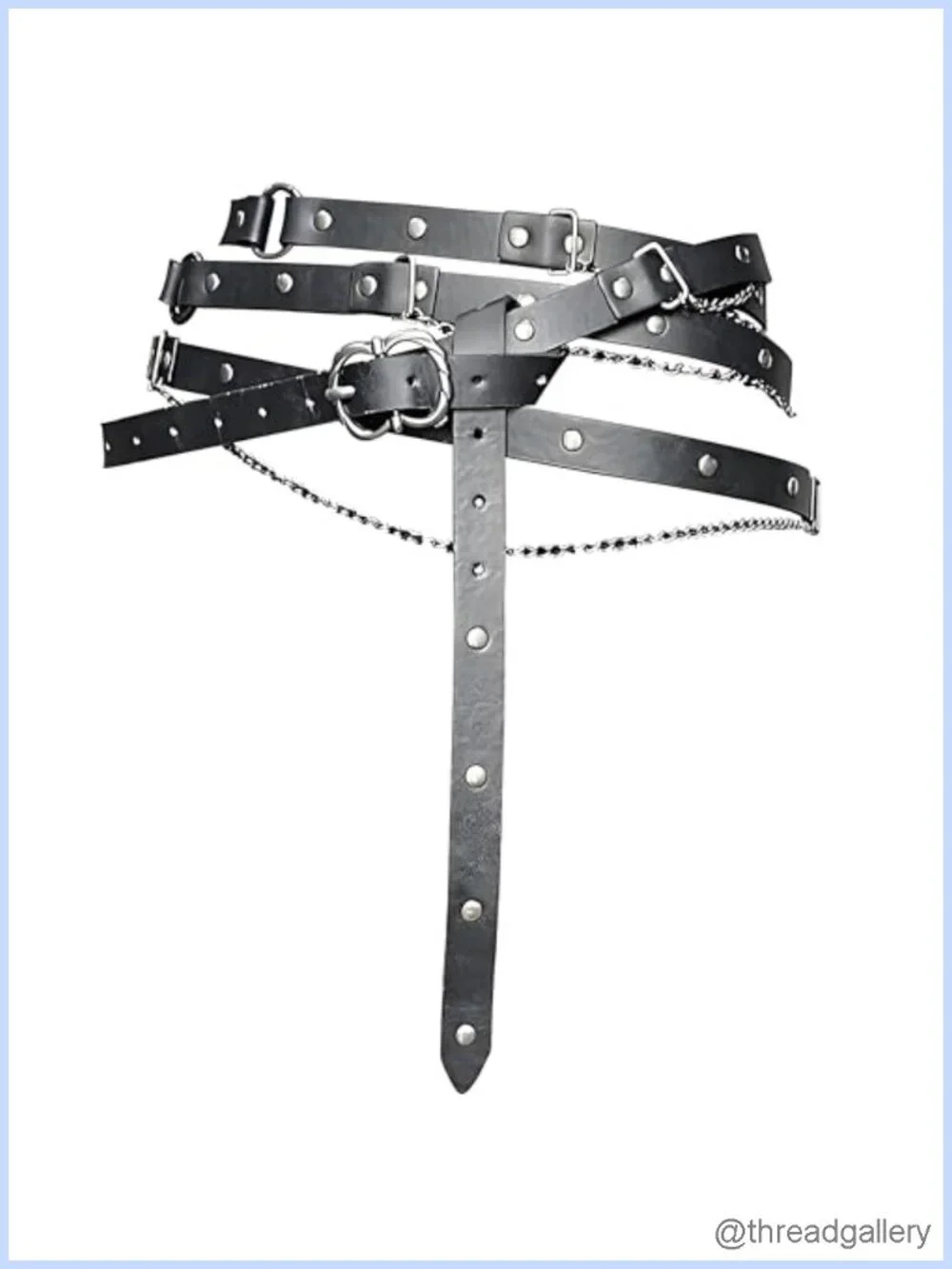 Medieval Faux Leather Metal Chain Waist Belt Adjustable Renaissance Cosplay